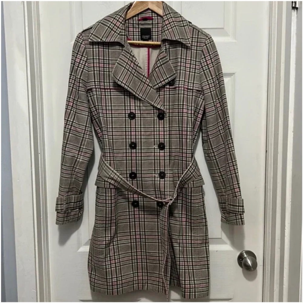 Plaid ESPRIT trench. Size M